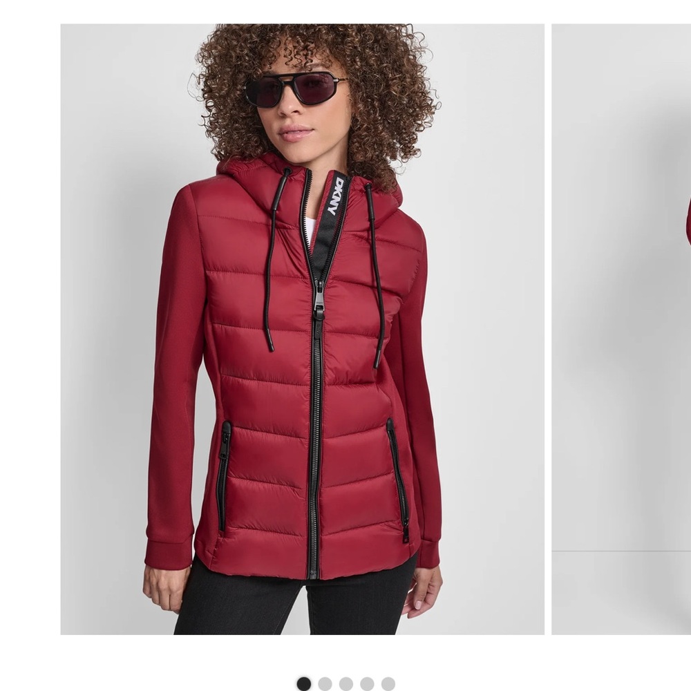 DKNY Women's Red Puffer Jacket